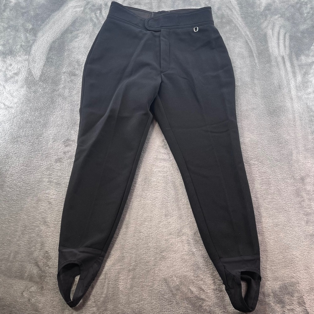 AFRC Schoeller Skifans Stretch Stirrup Ski Pants Black Womens Size 12 USA Made